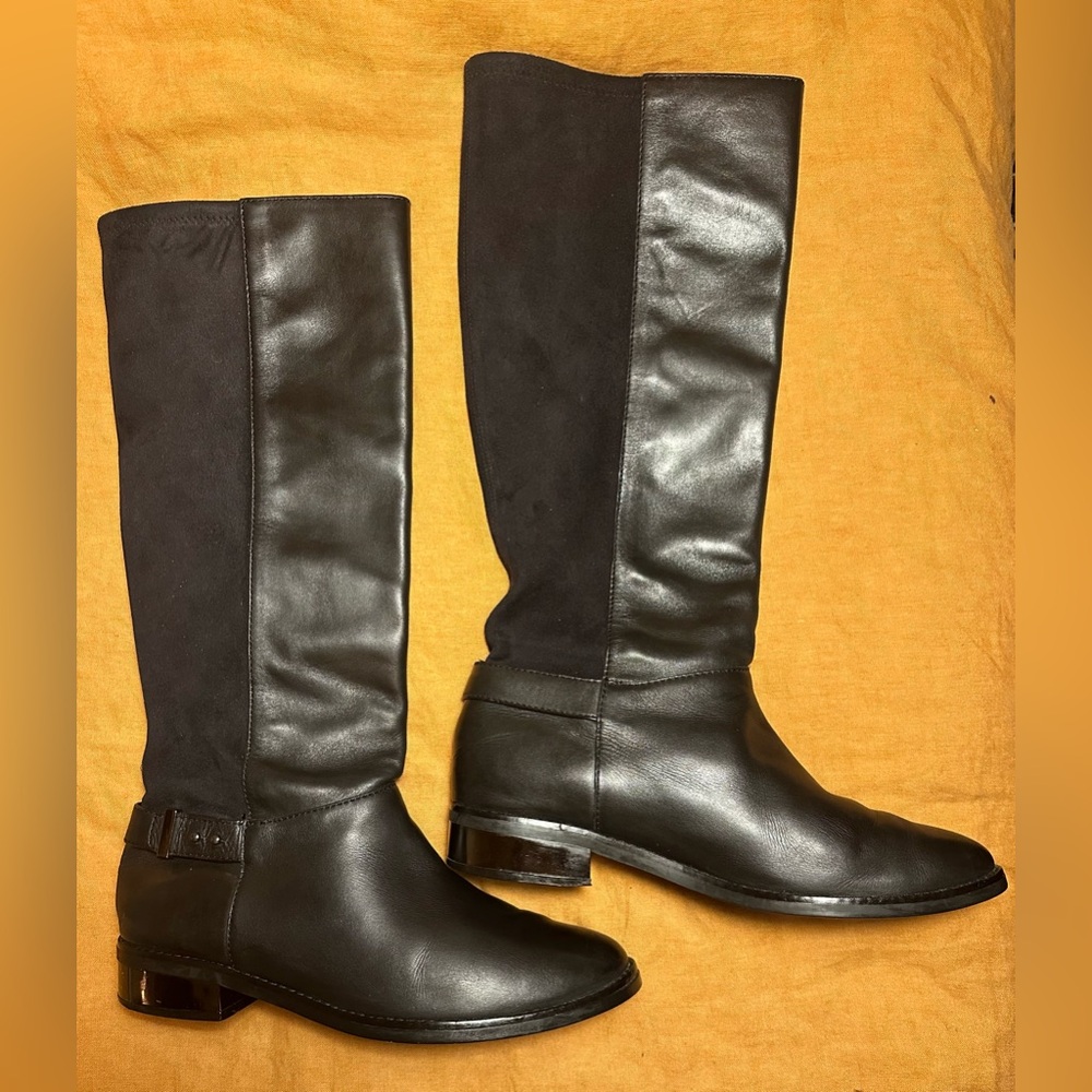 Tall black leather Cole Haan boots